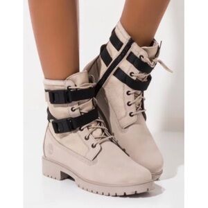 NWOT Timberland Jayne Wp Double Buckle Women's Boot Light Taupe Nubuck